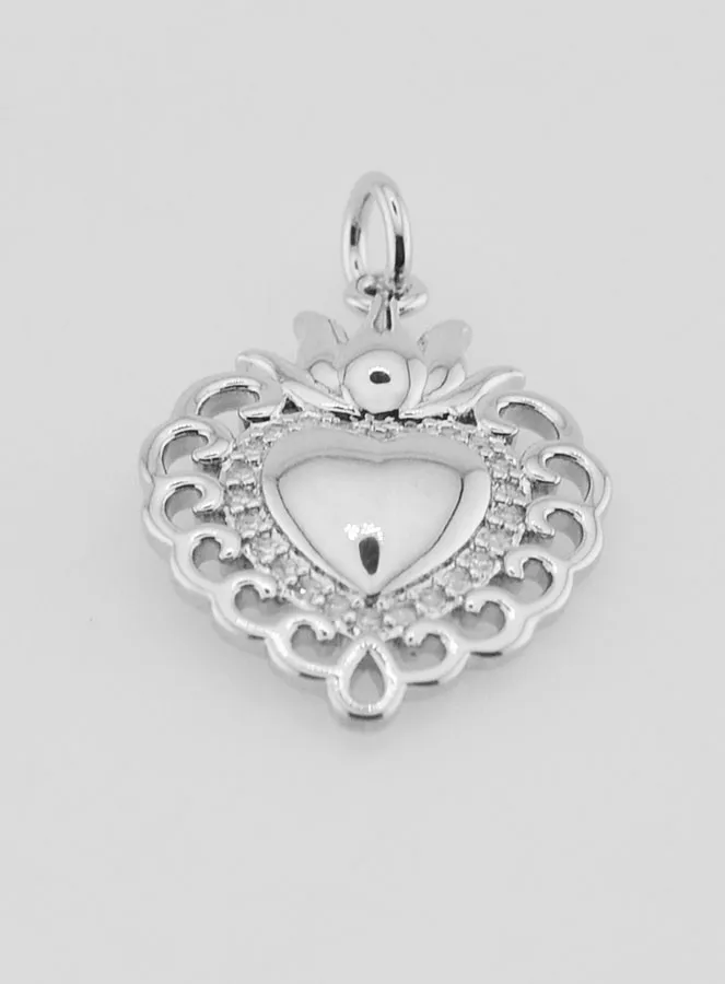 Ex-Voto Pendant in Silvery Brass - 22mm (pic 2)