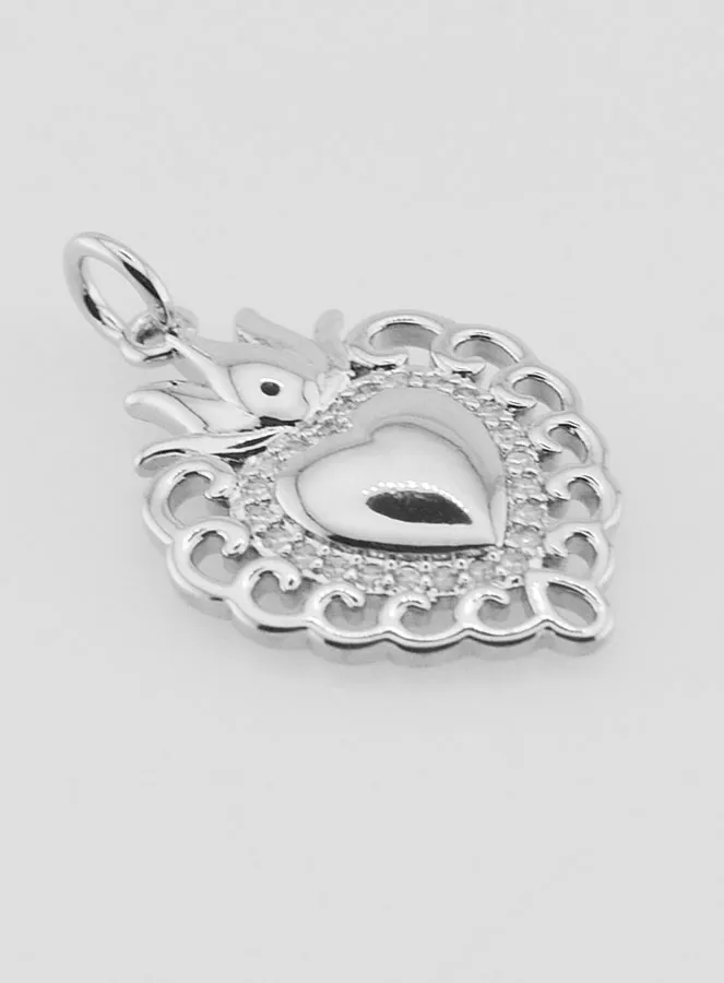 Ex-Voto Pendant in Silvery Brass - 22mm (pic 3)