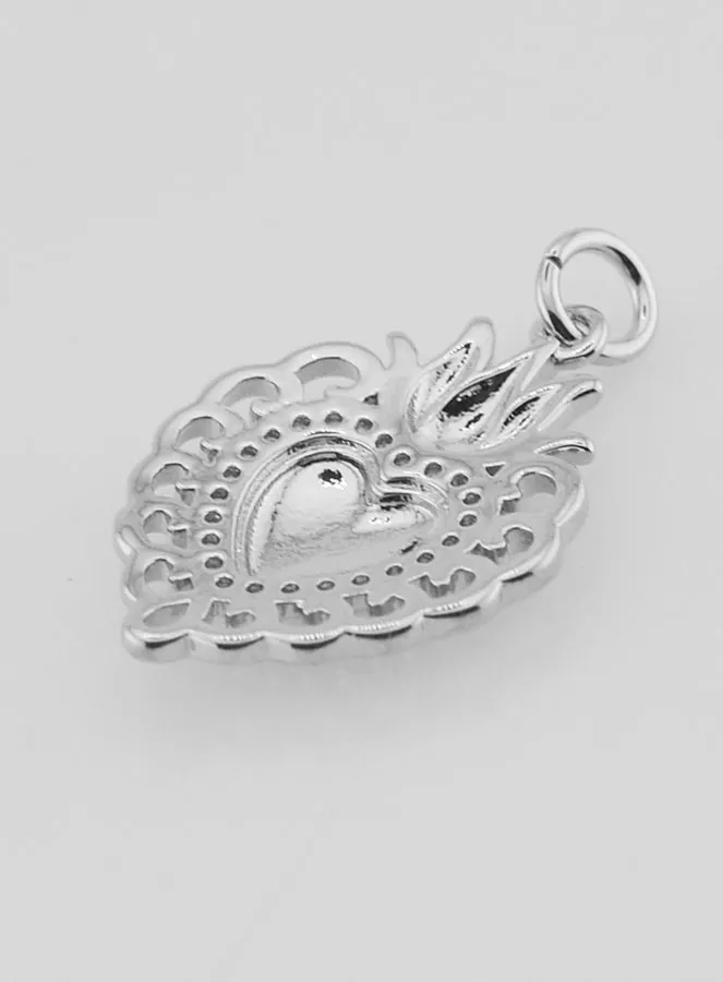 Ex-Voto Pendant in Silvery Brass - 22mm (pic 4)