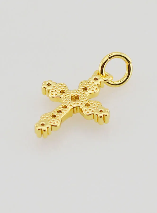 Golden Baroque Cross Pendant - 15mm (pic 4)