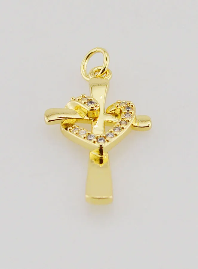 Entwined Cross Heart Pendant - 25mm (pic 2)