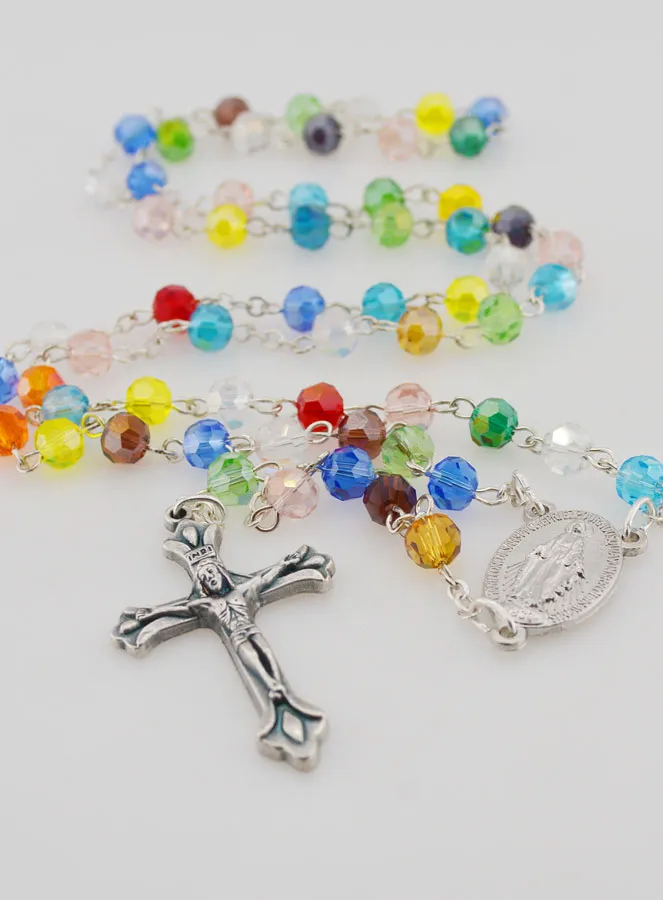 Rosary Miraculous Virgin Multicoloured Beads (pic 2)