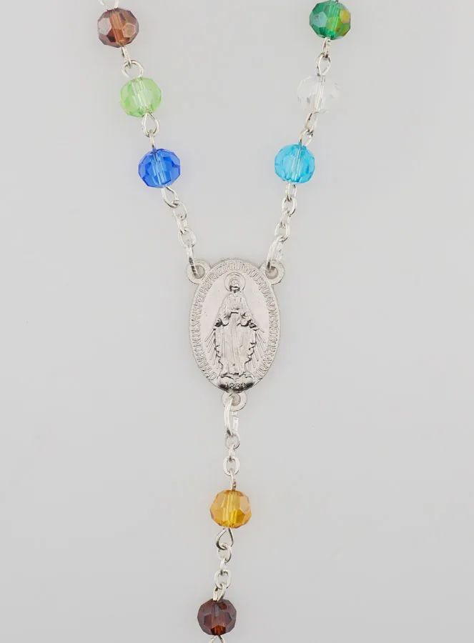 Rosary Miraculous Virgin Multicoloured Beads (pic 4)