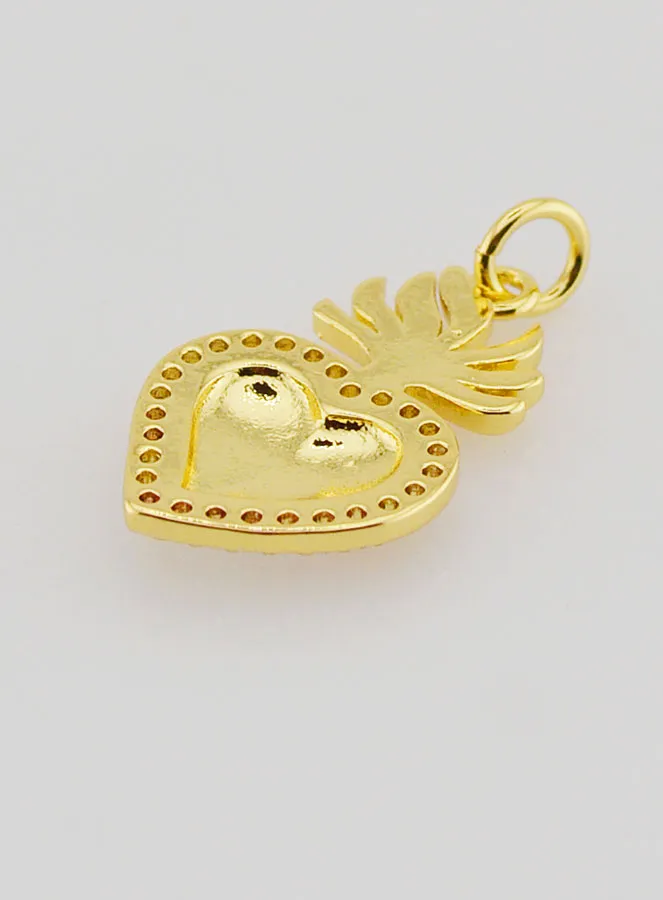 Ex-Voto Pendant in Golden Brass and Enamel - 20mm (pic 4)