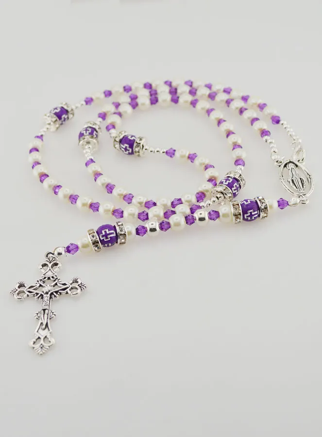 Rosary with Clasp Virgin Mary - Purple (pic 2)