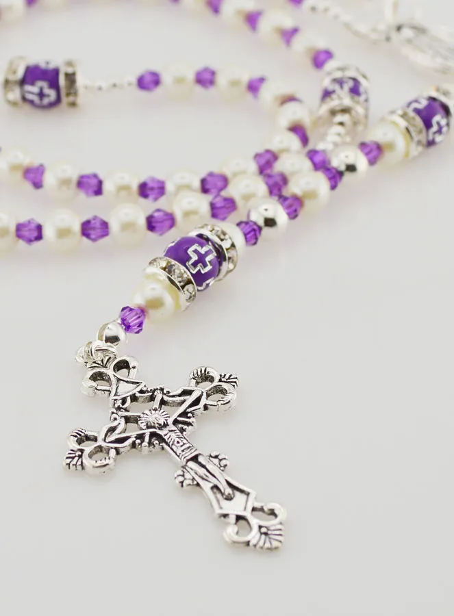 Rosary with Clasp Virgin Mary - Purple (pic 3)