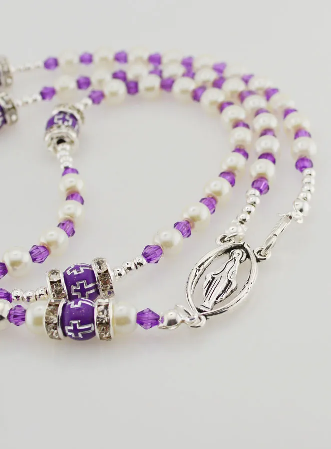 Rosary with Clasp Virgin Mary - Purple (pic 4)