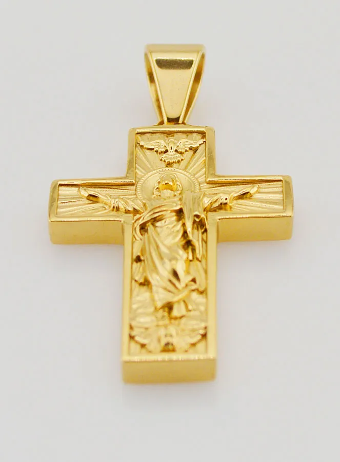 Pilgrim’s Cross in Golden Stainless Steel – 35mm (pic 2)