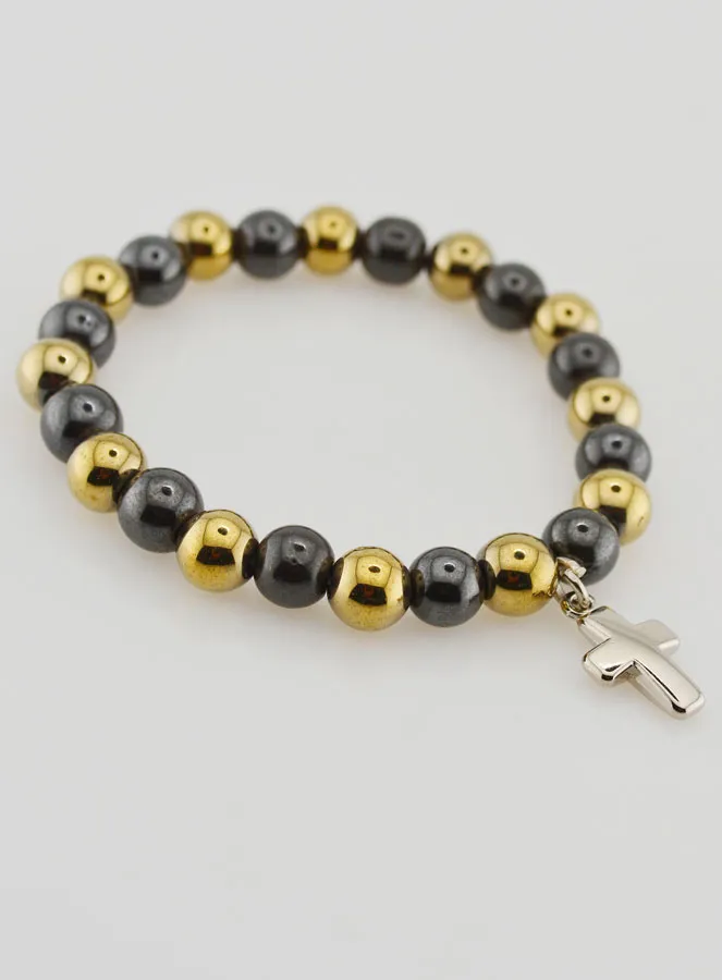 Gemstone Bracelet Hematite and Pyrite (pic 4)