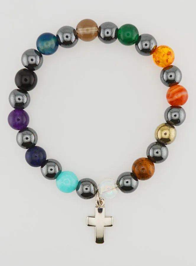 Gemstone Bracelet with Hematite (pic 1)