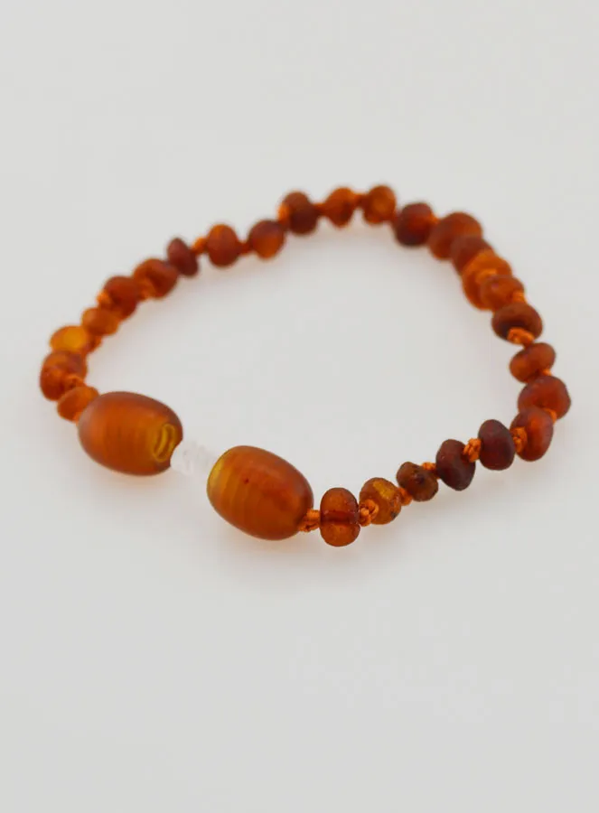 Baby Bracelet in Baltic Amber - Red-Brown (pic 4)