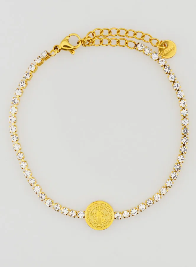Saint Benedict Bracelet in Golden Stainless Steel (pic 1)