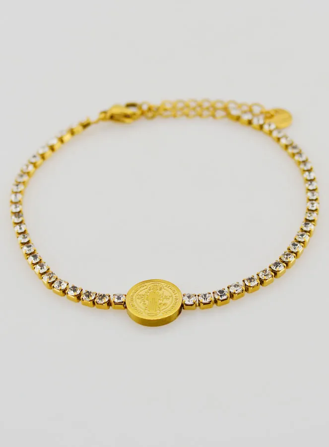 Saint Benedict Bracelet in Golden Stainless Steel (pic 2)