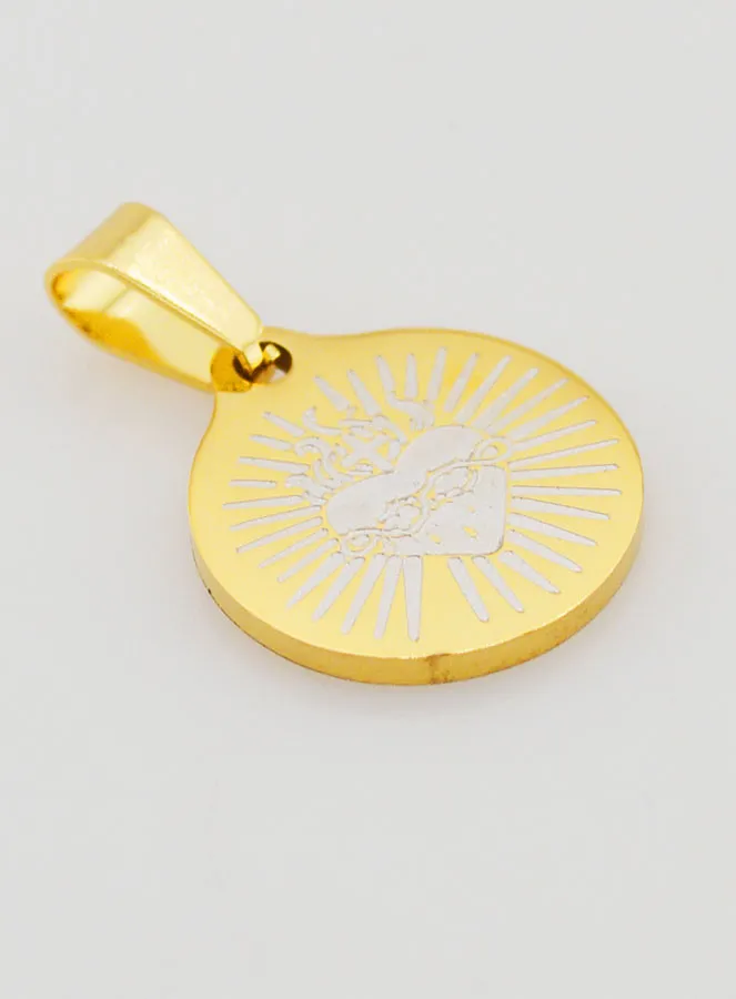 Ex Voto Medal in Golden Stainless Steel - 15mm (pic 3)