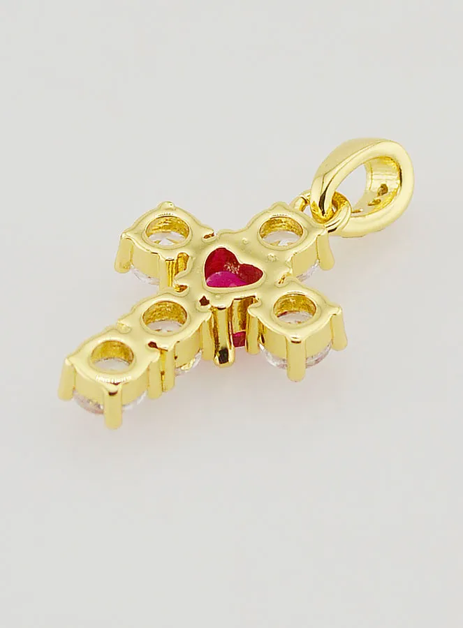 Cross Pendant Red Heart – 15mm (pic 4)