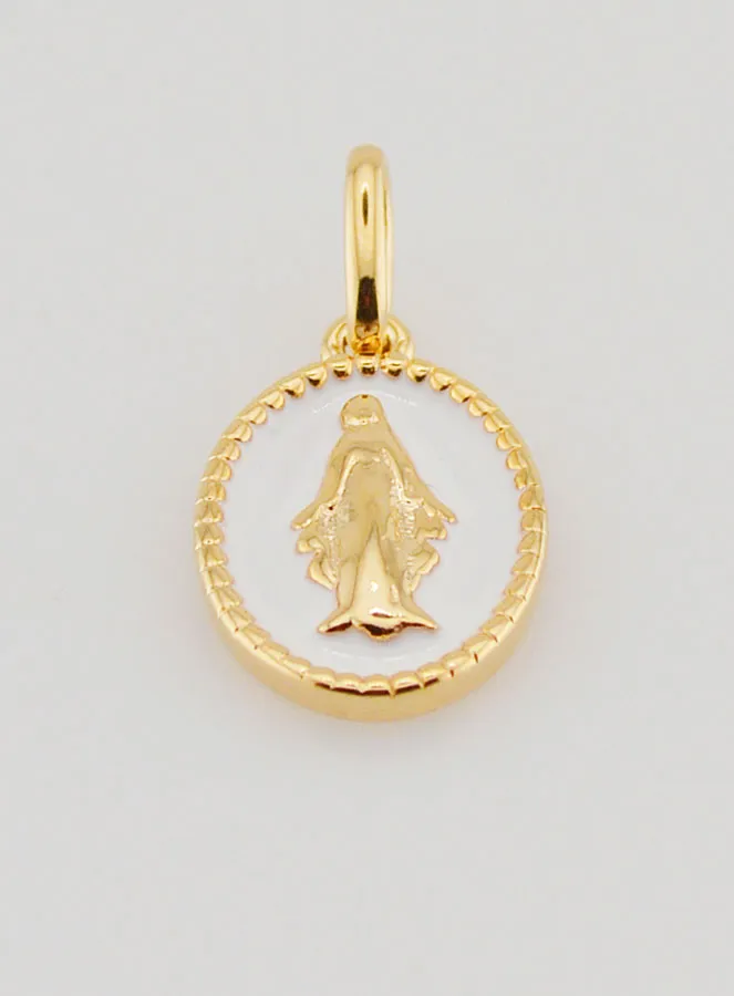 Miraculous Medal Gold-Plated and White Enamel (pic 2)