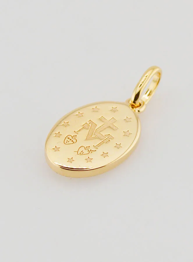 Miraculous Medal Gold-Plated and White Enamel (pic 4)