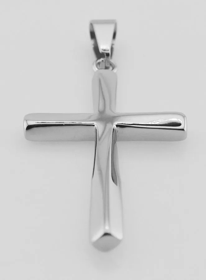 Stainless Steel Twisted Cross Pendant - 45mm (pic 2)