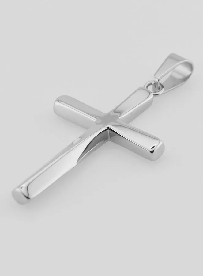 Stainless Steel Twisted Cross Pendant - 45mm (pic 4)