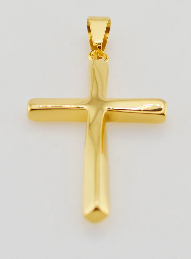 Twisted Cross Pendant in Golden Stainless Steel - 45mm (pic 2)