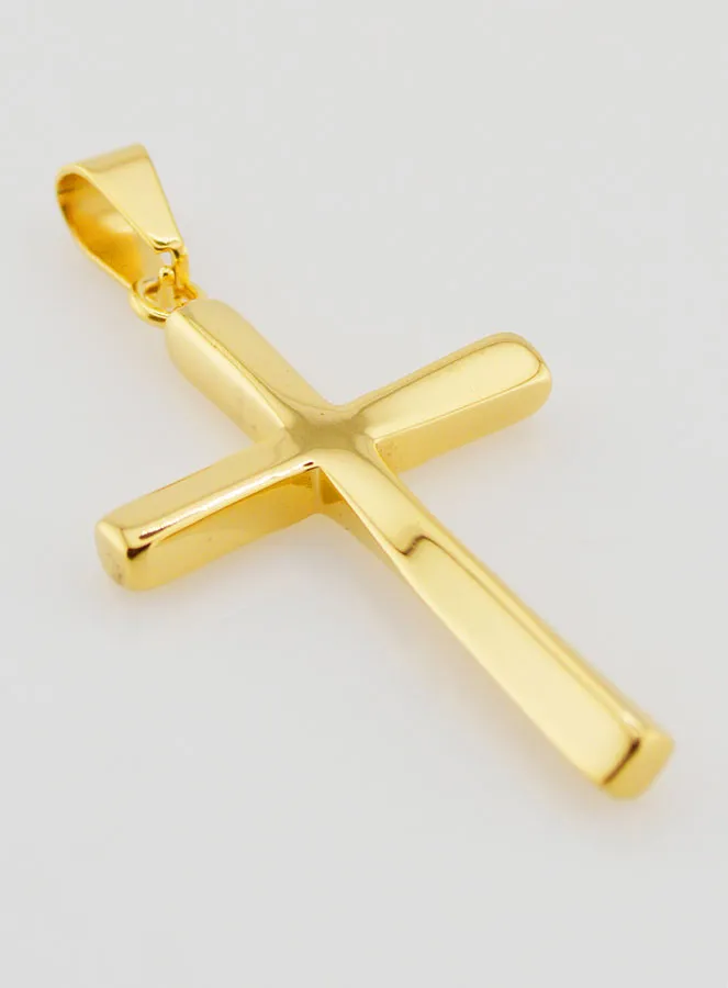 Twisted Cross Pendant in Golden Stainless Steel - 45mm (pic 3)