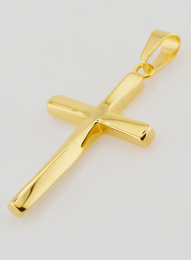 Twisted Cross Pendant in Golden Stainless Steel - 45mm (pic 4)