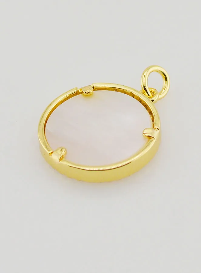 Ex Voto Medal Mother of Pearl and Rhinestones - 16mm (pic 4)