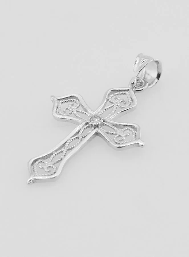 Openwork Cross Pendant with Arabesques - 20mm (pic 4)