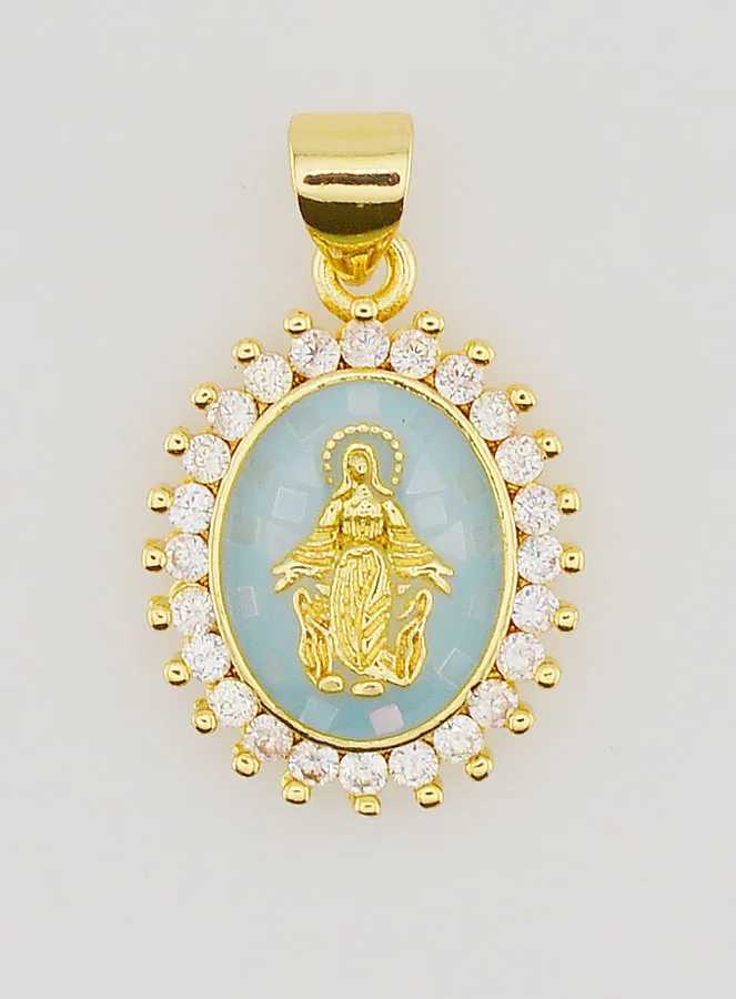 Blue Miraculous Virgin Medal - 17mm (pic 1)