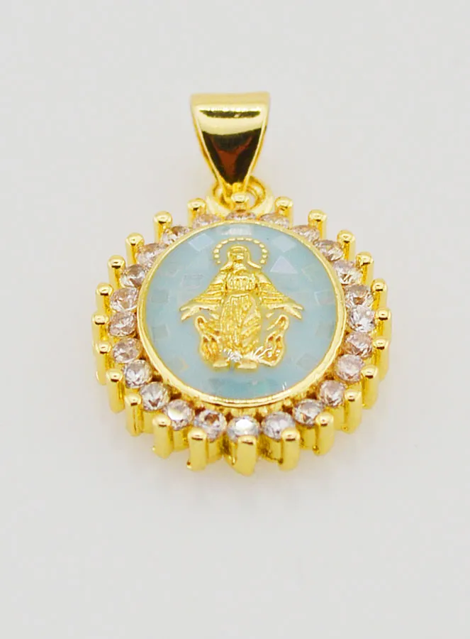 Blue Miraculous Virgin Medal - 17mm (pic 2)