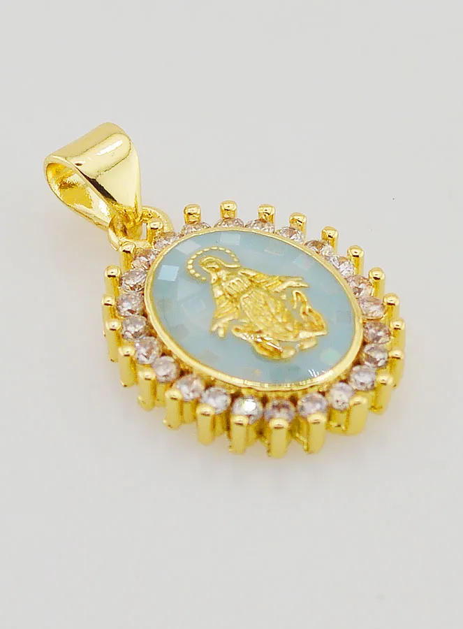 Blue Miraculous Virgin Medal - 17mm (pic 3)