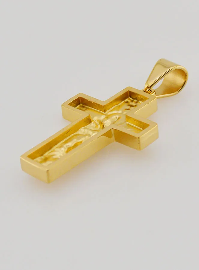 Cross Pendant Jesus the Redeemer in Golden Stainless Steel - 35mm (pic 4)
