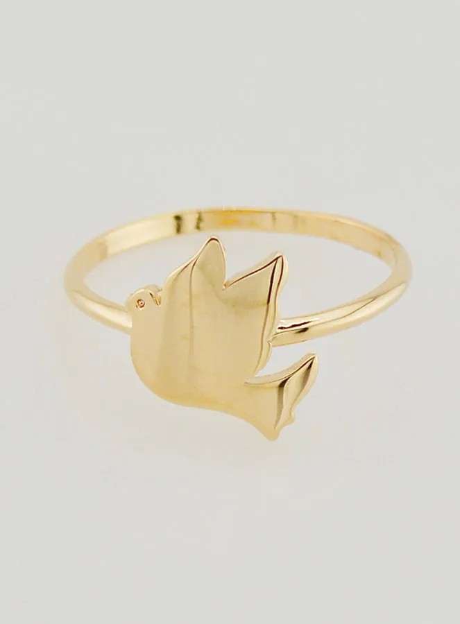 Gold-Plated Dove of Peace Ring - Size 54 (pic 1)