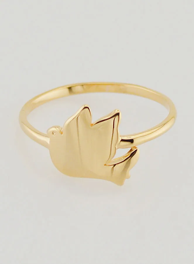Gold-Plated Dove of Peace Ring - Size 58 (pic 1)