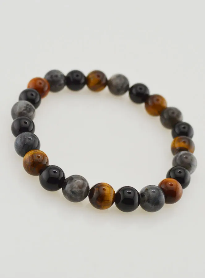 Bracelet with Tiger Eye - Onyx - Larvikite - 8mm (pic 3)