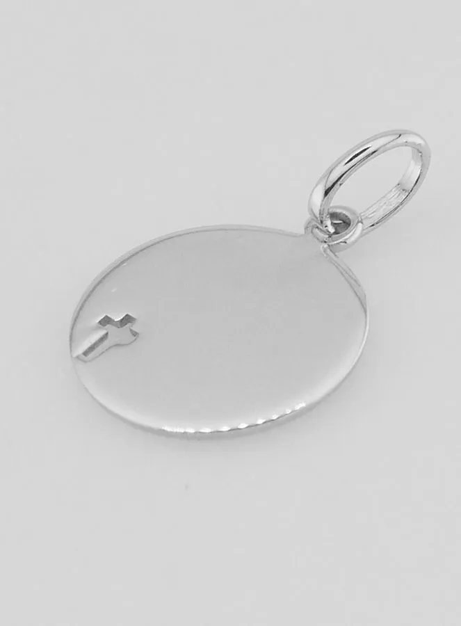 Silver Holy Spirit Medal with Cross - 15mm (pic 4)