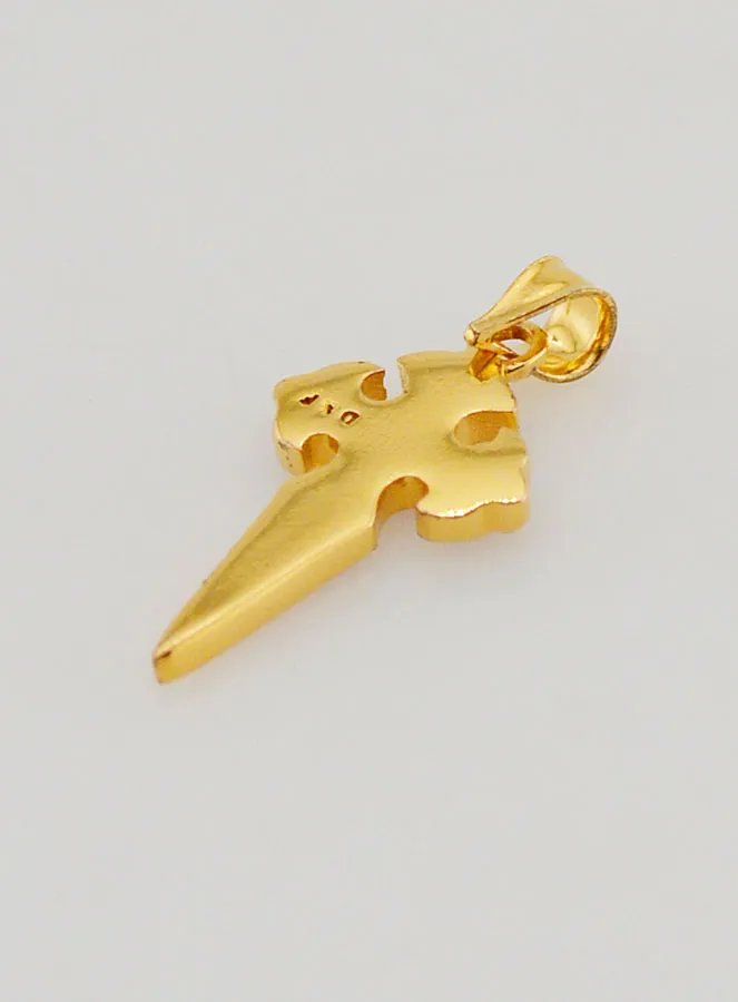 Gold Plated and Enamelled Saint James Cross - 17mm (pic 4)