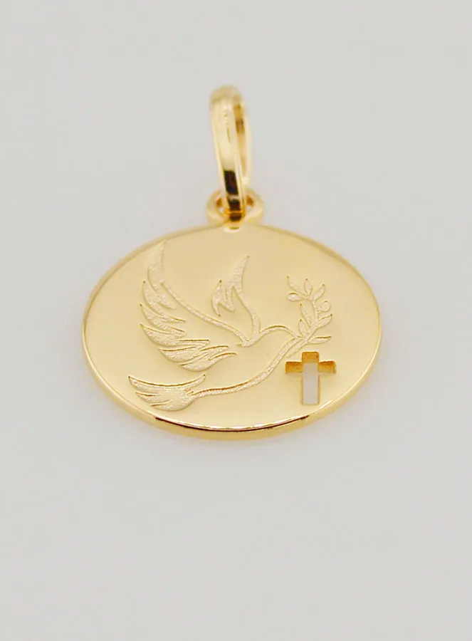 Gold-plated Holy Spirit Confirmation Medal (pic 2)