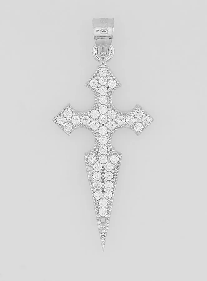 Silver Cross of St James with Zircons - 20mm (pic 1)