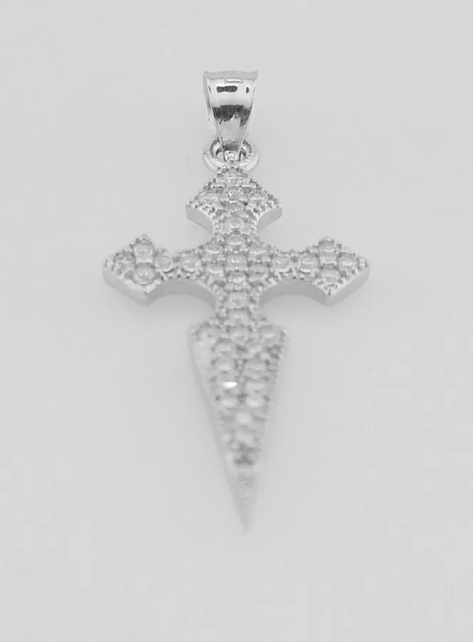 Silver Cross of St James with Zircons - 20mm (pic 2)