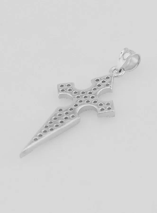 Silver Cross of St James with Zircons - 20mm (pic 4)