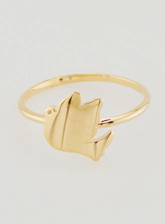 Gold-Plated Dove of Peace Ring - Size 56 (pic 1)