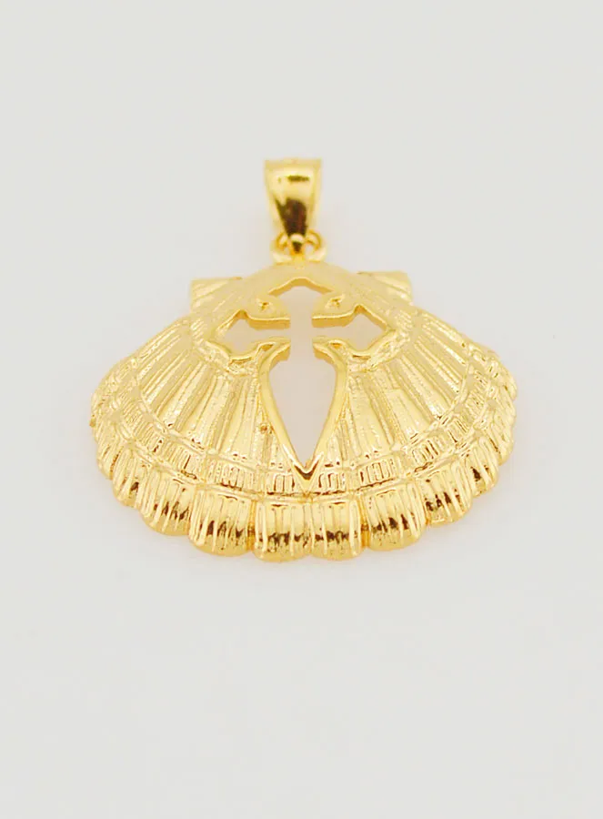 Scallop Shell and Cross of Saint James Pendant - 18mm (pic 2)