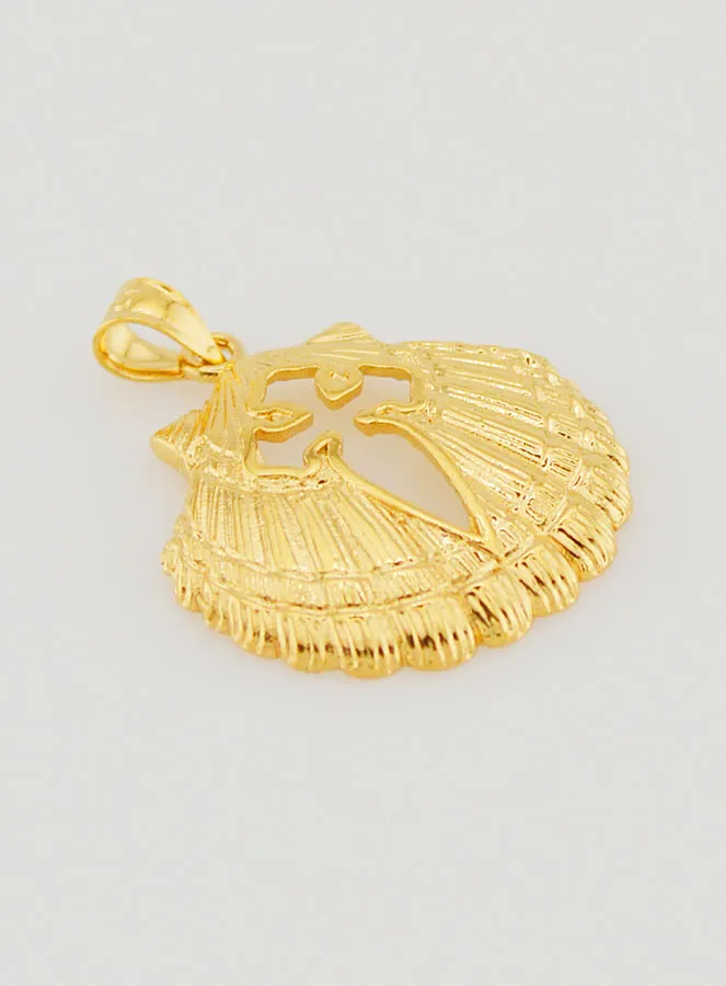 Scallop Shell and Cross of Saint James Pendant - 18mm (pic 3)