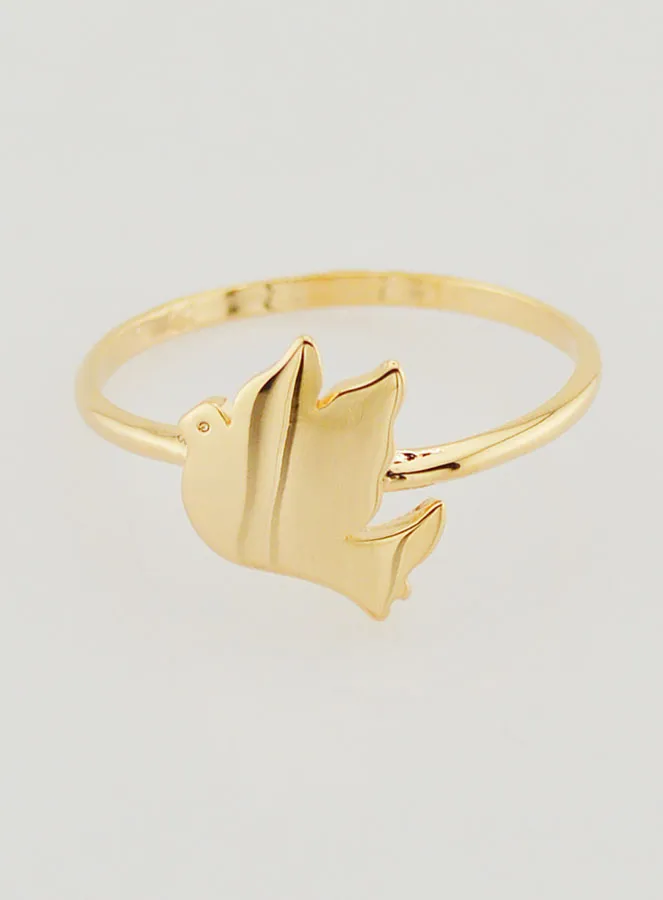 Gold-plated Dove of Peace Ring - Size 60 (pic 1)