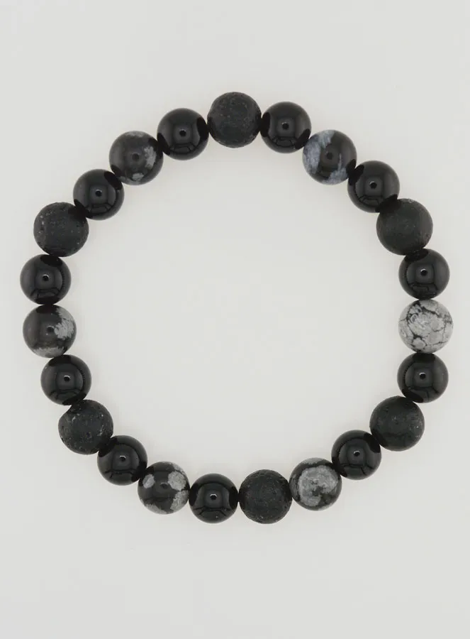 Obsidian, Black Onyx and Lava Stone Bracelet (pic 1)