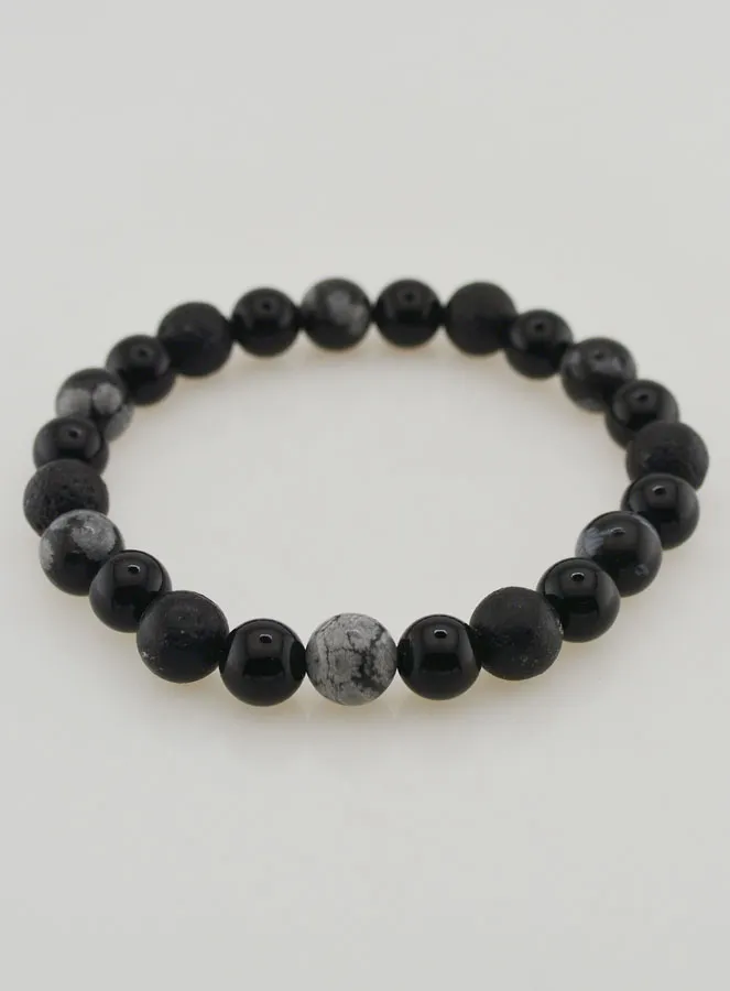 Obsidian, Black Onyx and Lava Stone Bracelet (pic 2)