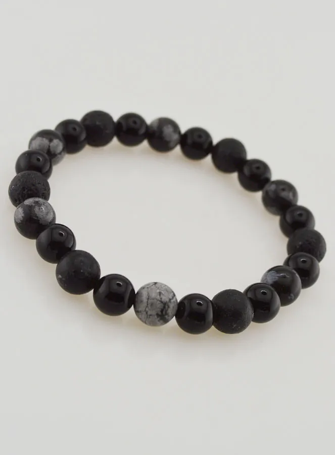 Obsidian, Black Onyx and Lava Stone Bracelet (pic 3)