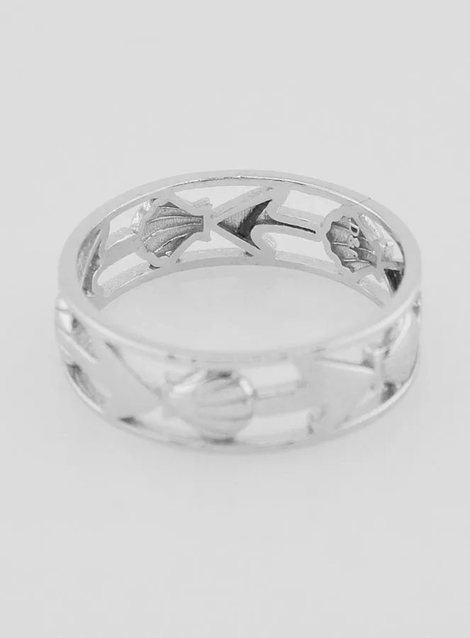 Openwork Silver Ring Shell and Anchor - Size 64 (pic 4)