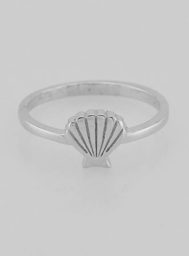 Silver Ring Scallop Shell Saint James of Compostela - Size 56 (pic 1)